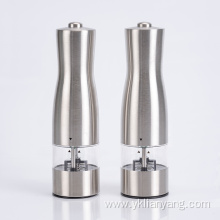 stainless batteries powered salt and pepper mill grinder